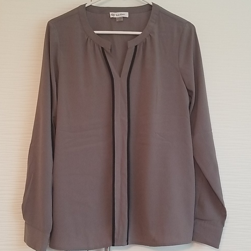 Calvin Klein long sleeve v-neck blouse.
